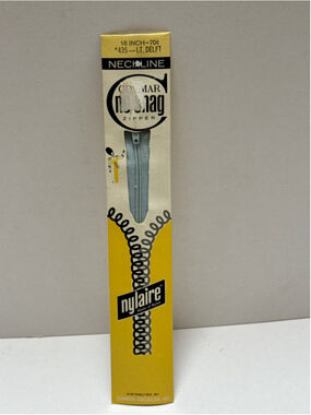 Vintage NOS Conmar No-Snag 16 Inch Zipper Light Delft Blue Nylaire 435 Neckline